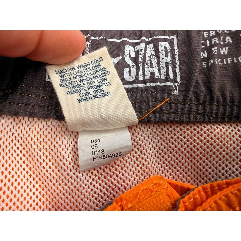 Converse One Star Mens Orange Board Shorts Swim Trunks Graphic XL